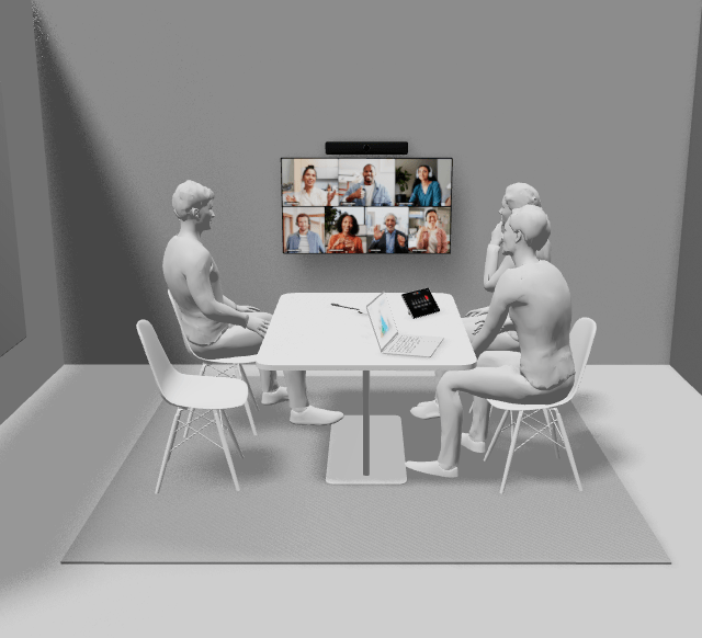 Videokonferenspaket 1 65"-skärm, allt i ett videobar och USB-C hub