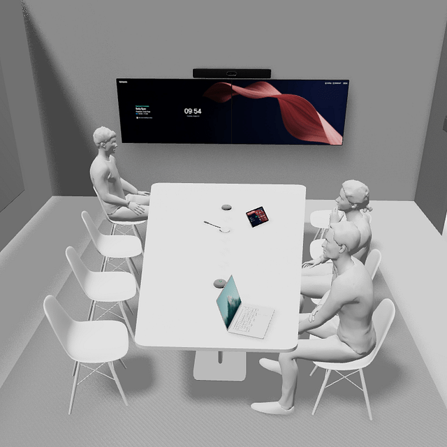 Videokonferenspaket 2 komplett lösning med skärm och kamera.